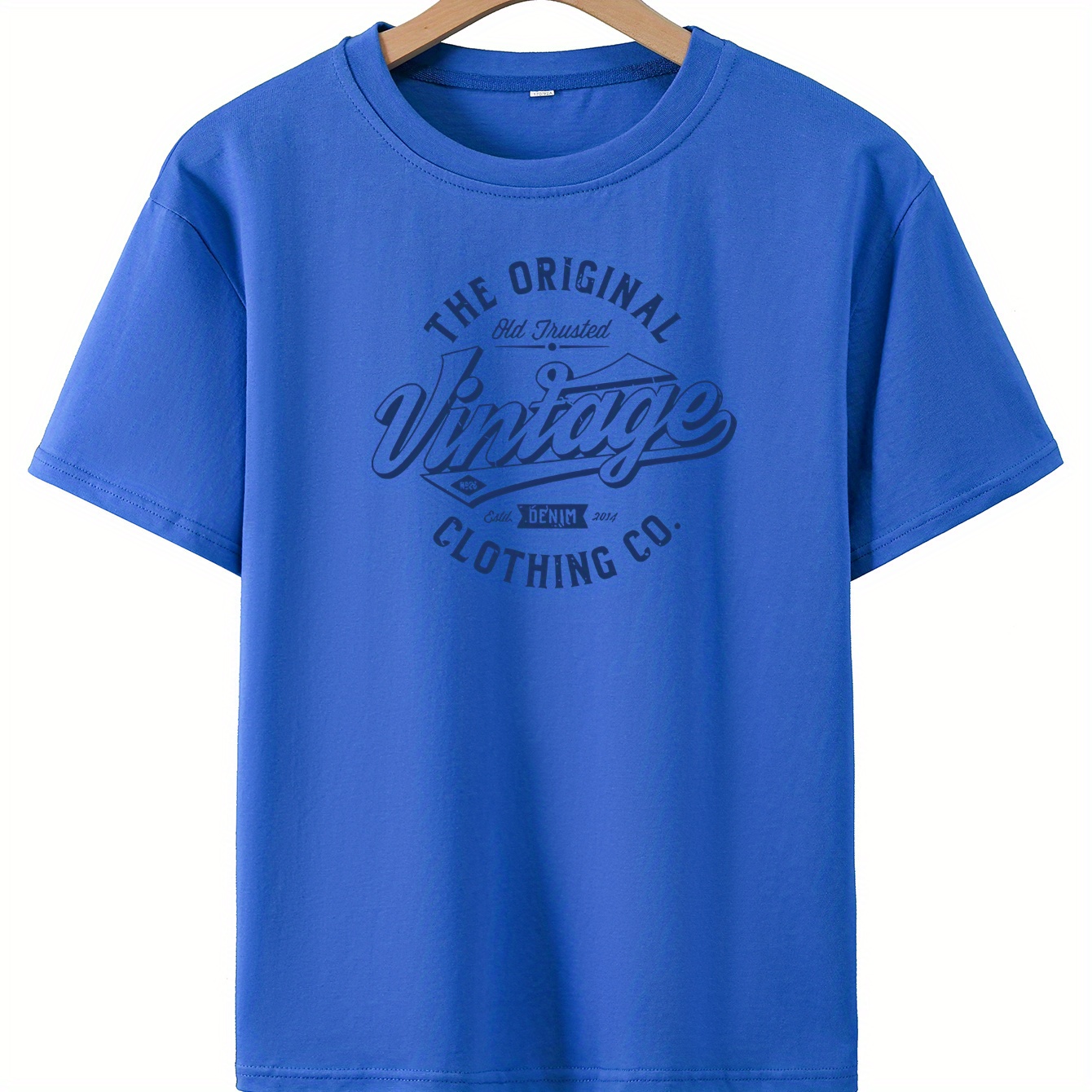 

Vintage Print Round Neck T-shirt, Short Sleeve Tee Tops, Boy's Summer Spring Clothing