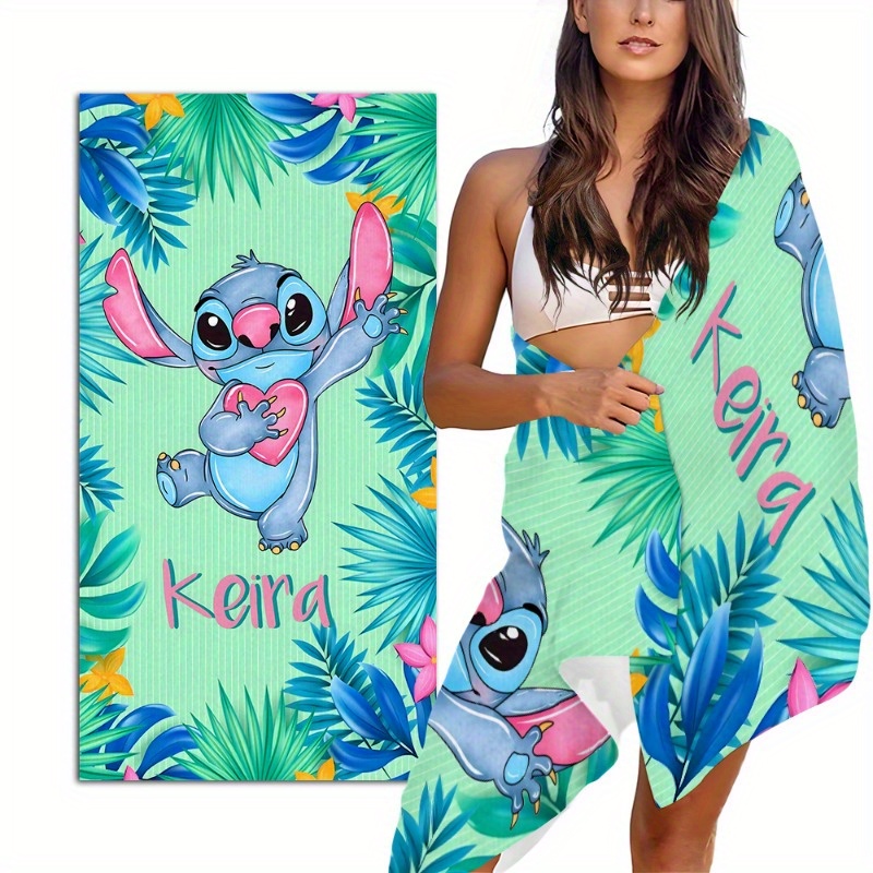 

Stitch - Disney Cartoon Square Towel, Summer Sports Outdoor Beach Towel, Ultra-fine Fiber Quick Drying Bath Towel