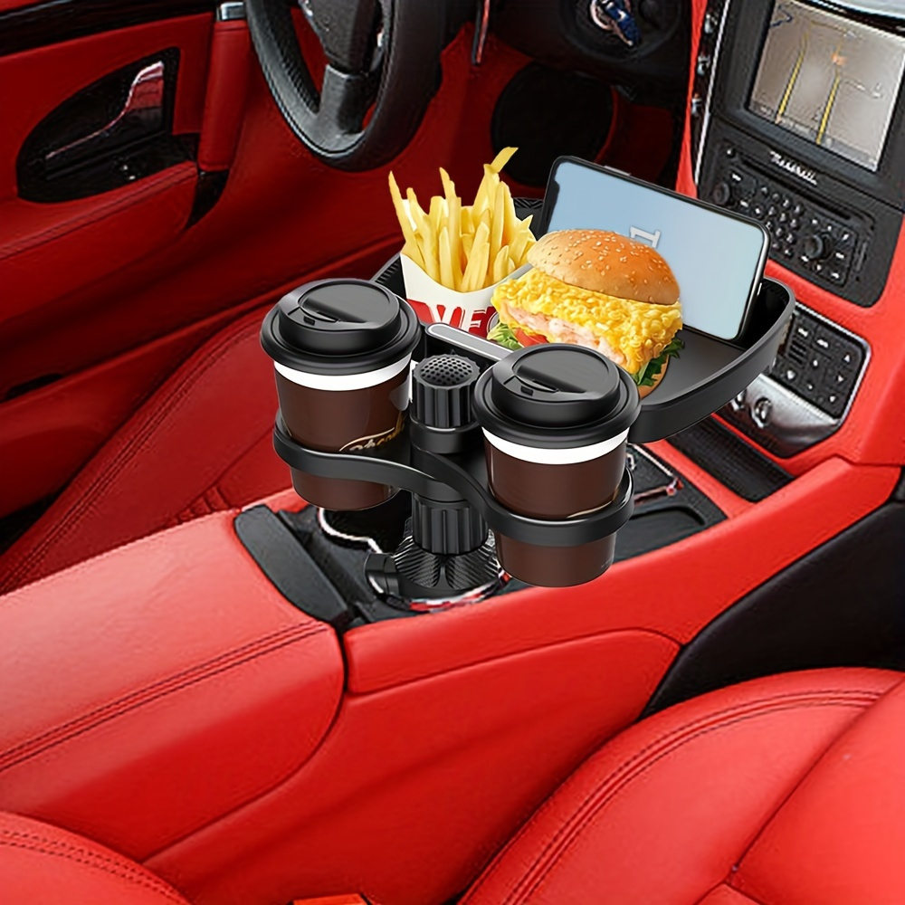 

A Versatile Car Cup Holder Tray That Can Rotate 360° - Safely And Orderly Storing Beverages, Snacks, And Accessories, Perfect For All Drivers.