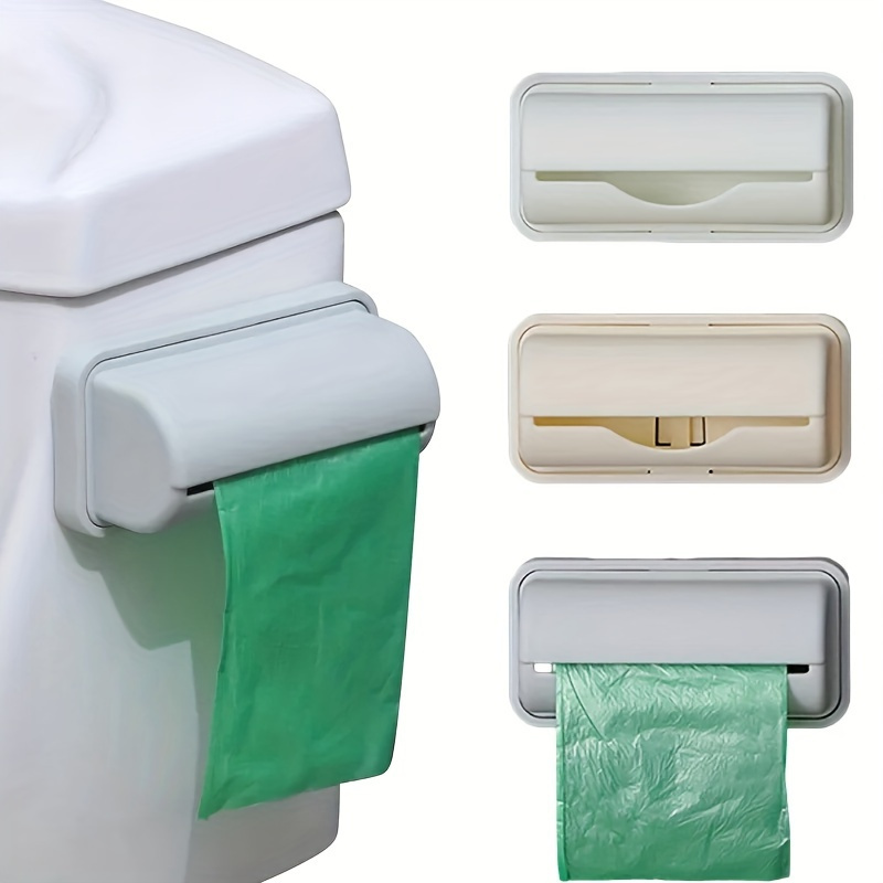 

Space-saving Wall-mounted Trash Bag Dispenser: Efficient Organizer For Kitchen & Bathroom - Plastic Garbage Bag Storage Box