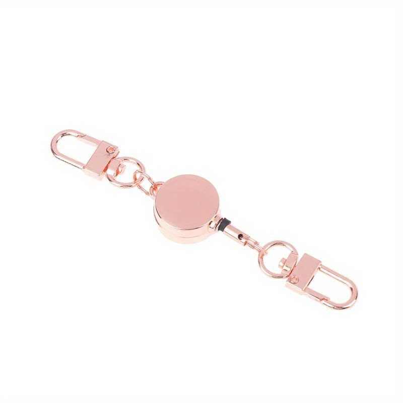21mm Anti-theft Metal Easy-to-pull Rope Retractable Key Holder Elastic Keychain Sporty Retractable Key Ring Nurse Parts