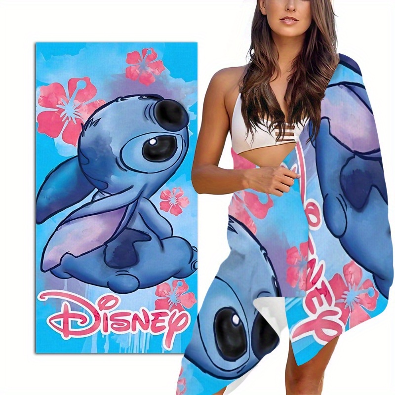 

Stitch - Disney Cartoon Square Towel, Summer Sports Outdoor Beach Towel, Ultra-fine Fiber Quick Drying Bath Towel