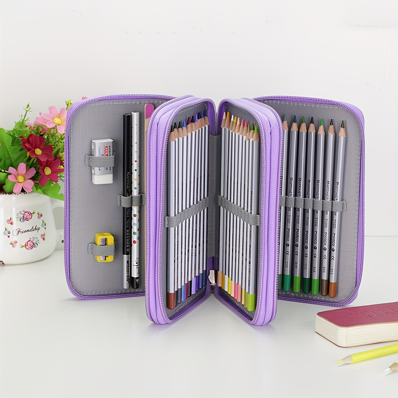 

3-layer Pencil Box - Adorable & Sturdy School Supply Organizer