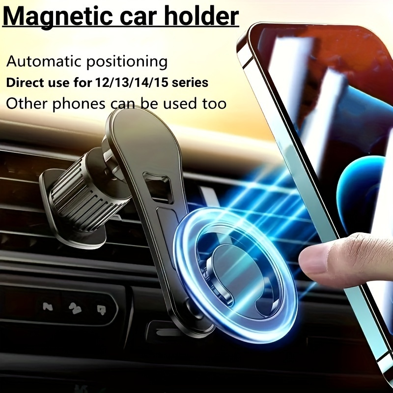 

Auto Rotatable Magnetic Car Air Vent Phone Holder For 12/13/14/15 Pro Max - Strong And Secure Magnet With Swivel Hook For Navigation Bracket