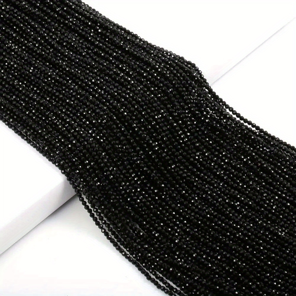 

Black Spinel Natural Stone Beads, 2 Strands - 3mm Small Section Loose Beads For Diy Jewelry Making, Bracelet & Necklace Crafting Supplies, 37cm Length