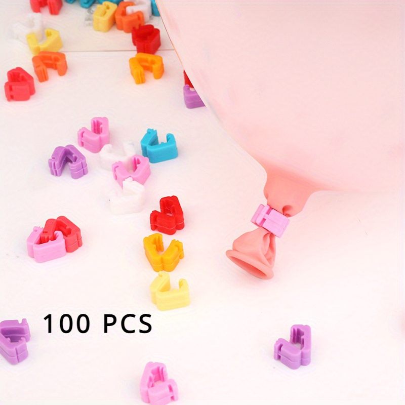 

100pcs, Balloon Clips, Balloon Tying Tool Balloon Clips Ties For Sealing Balloon Time Accessories Party Decorations, Knotting Faster And Save Time