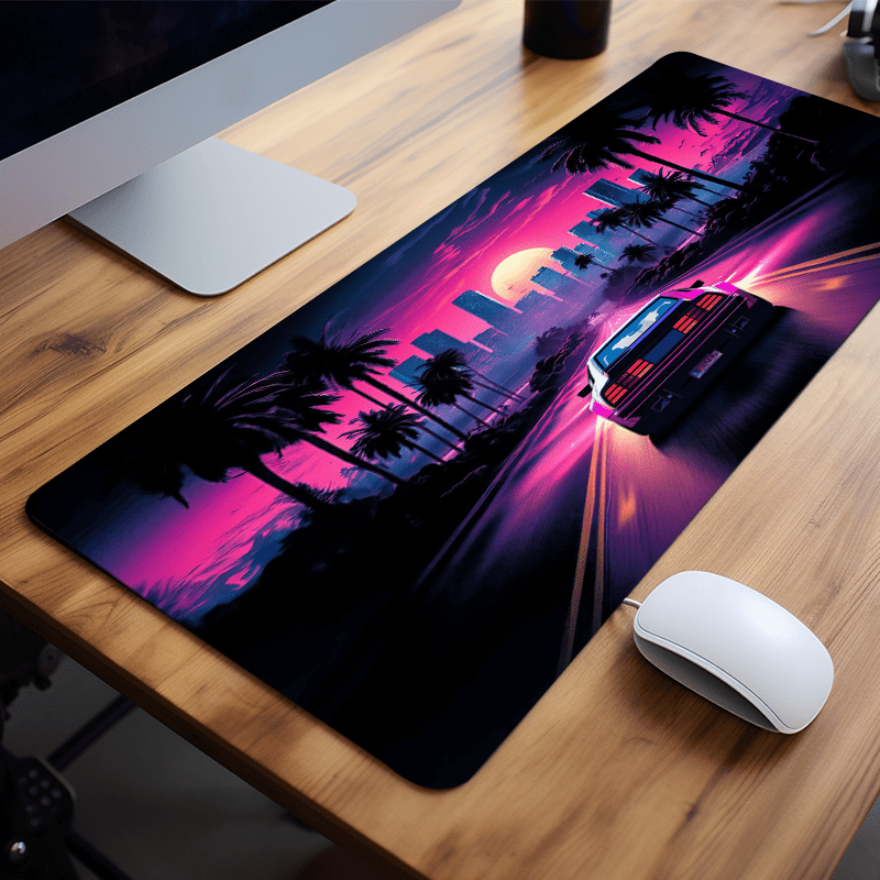 

racing Adventure" Sunset City Car Design Large Gaming Mouse Pad - Non-slip Rubber Desk Mat For Gamers, Office & Home Decor - Perfect Birthday Gift For Men, Women, Teens