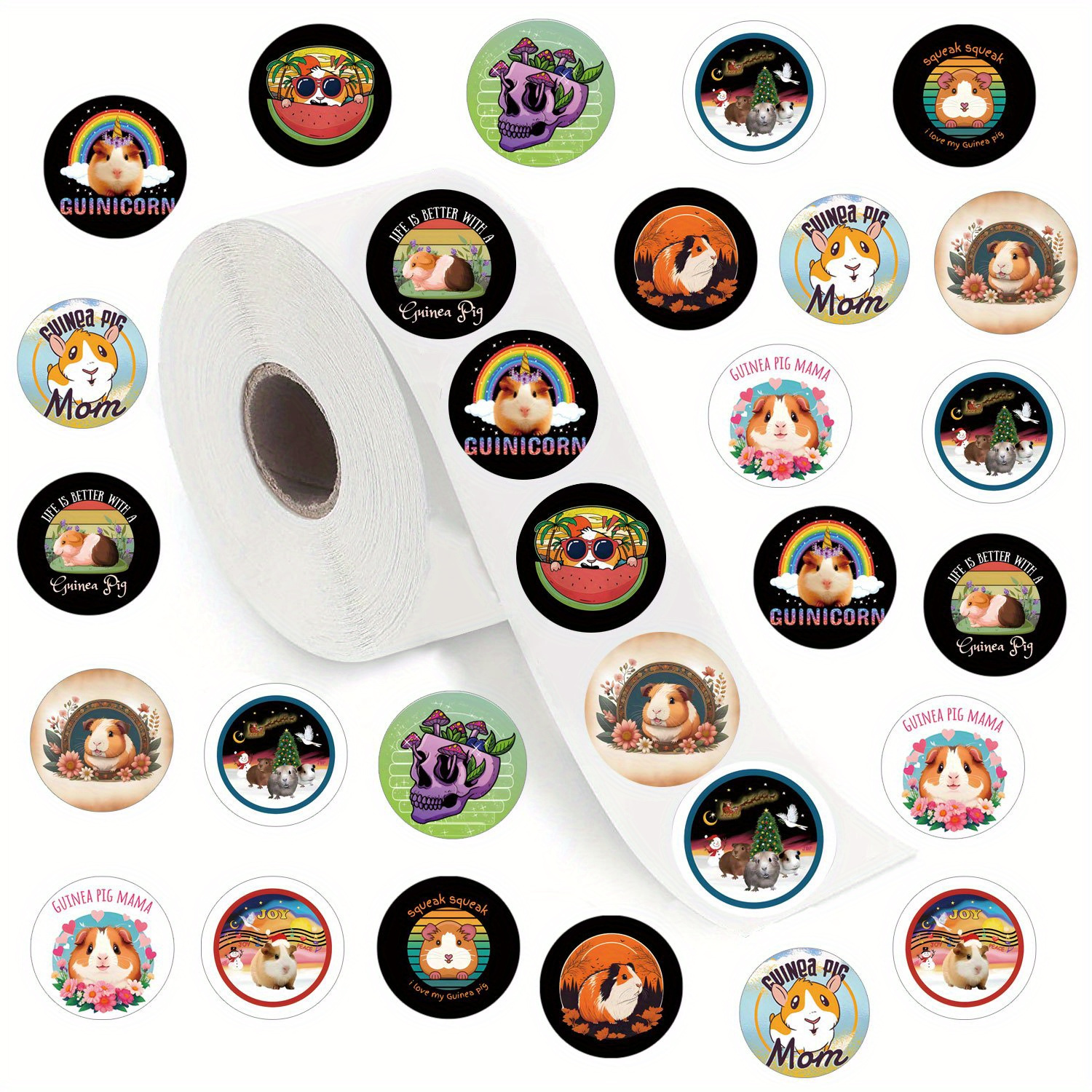 

500pcs Guinea Pig Pet Animal Cute Funny Stickers, Suitable For Computer Skateboard Suitcase Water Bottle Phone Case