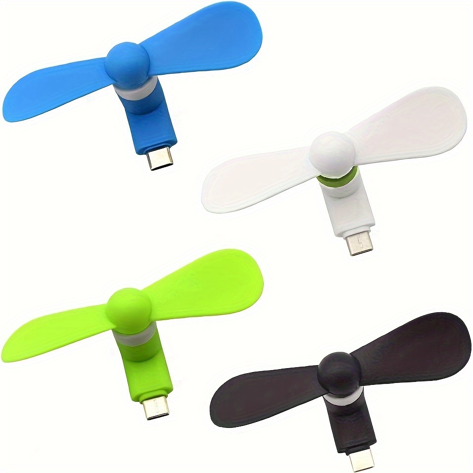 

4pcs Creative Usb Fans: Mini Type-c Charger For Samsung, For Xiaomi & More!