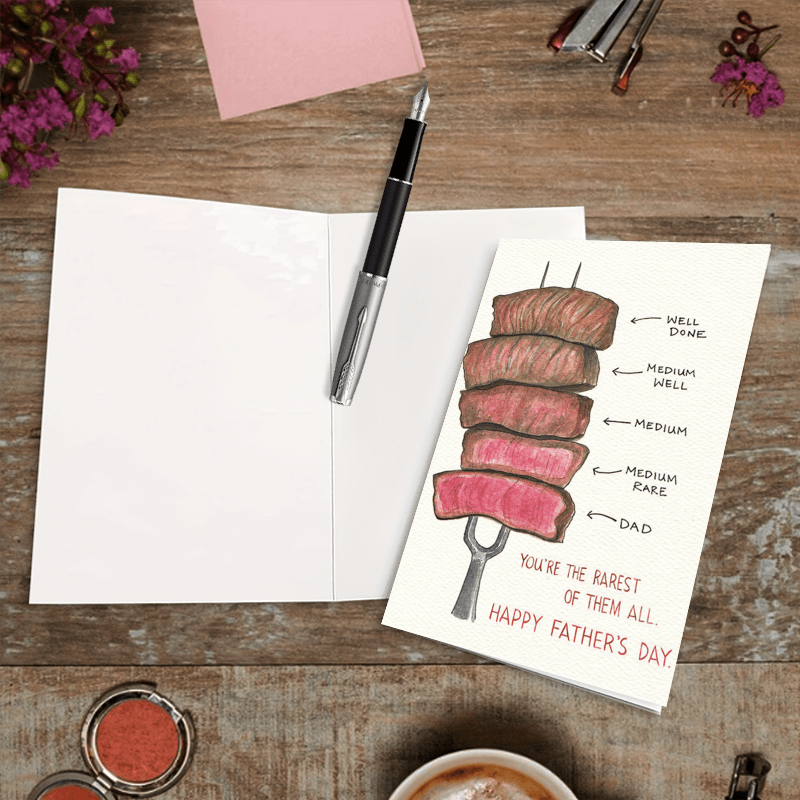 unique fathers day card grilled steak design perfect gift - Temu