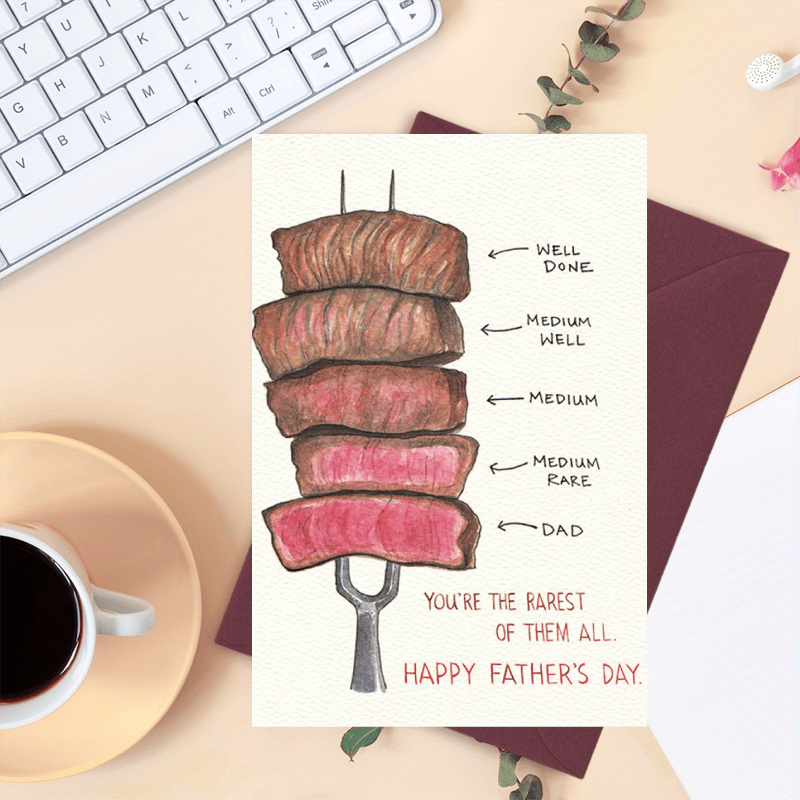 unique fathers day card grilled steak design perfect gift - Temu Trkiye