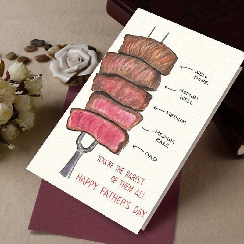 unique fathers day card grilled steak design perfect gift - Temu Trkiye