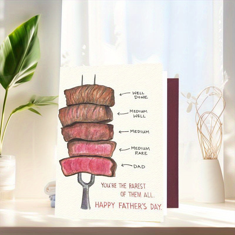 unique fathers day card grilled steak design perfect gift - Temu Trkiye