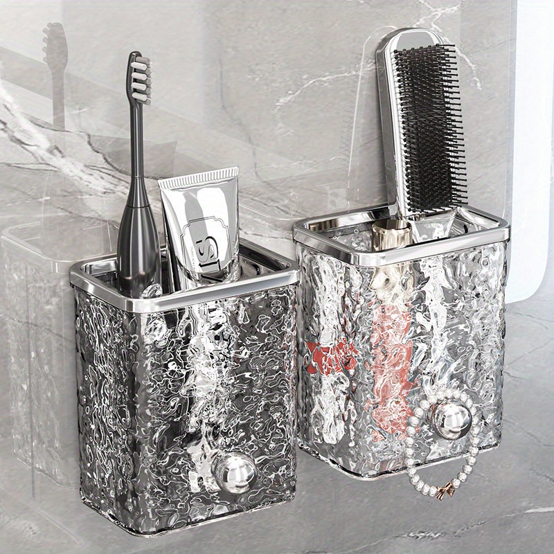 

Space-saving Wall-mounted Toothbrush Holder - No-drill, For Organization