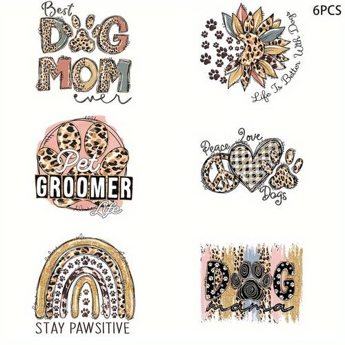 6pcs Beauty Good Heat Transfer Sticker, DIY Iron-On Decals For Clothes, T-Shirt Making, Pillow Decorating, Clothing Supplies & Appliques
