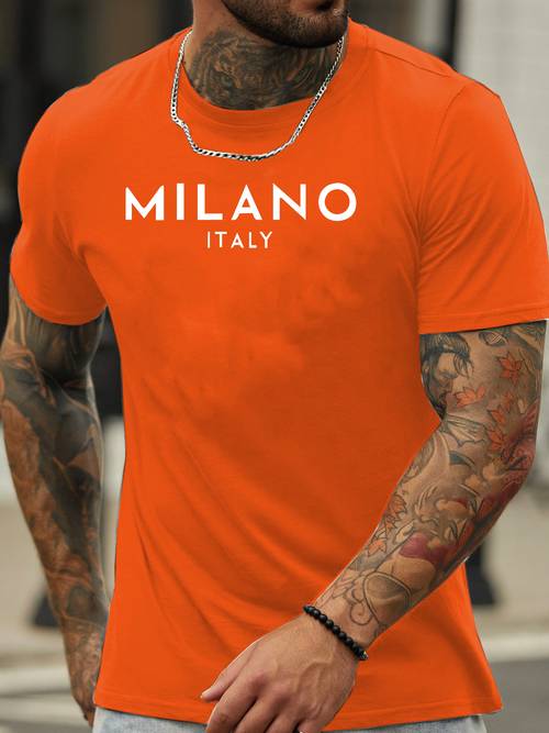 MILANO Summer Men's Fashion Graphic Short Sleeve T-Shirt