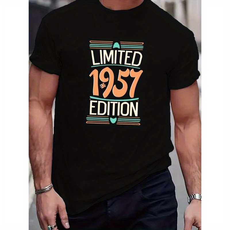 

Limited Edition 1957 Men's T-shirt, Print Tee Shirt, Tees For Men, Casual Short Sleeve T-shirt For Summer