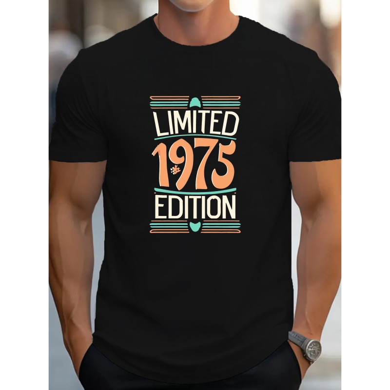 

Limited Edition 1975 Men's T-shirt, Print Tee Shirt, Tees For Men, Casual Short Sleeve T-shirt For Summer