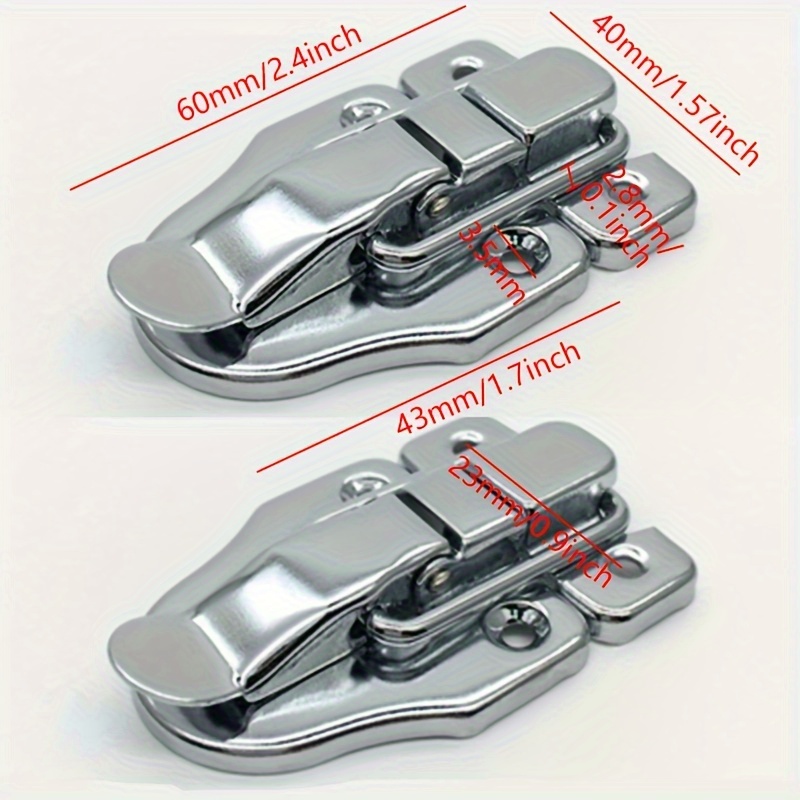 TEMU 2pcs Latch Clasps For Wooden Boxes, Drawers, And Suitcases - Durable Decorative Hardware With Polished Finish, Furniture Fastener Replacement,