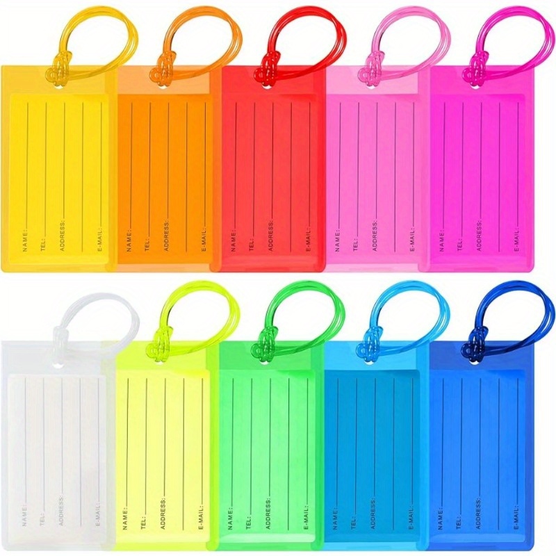 

10pcs Luggage Tags, Easily Attach To A Variety Of Items, From Luggage To Backpacks, Luggage, Gym Bags, Golf Bags Or Laptop Bags