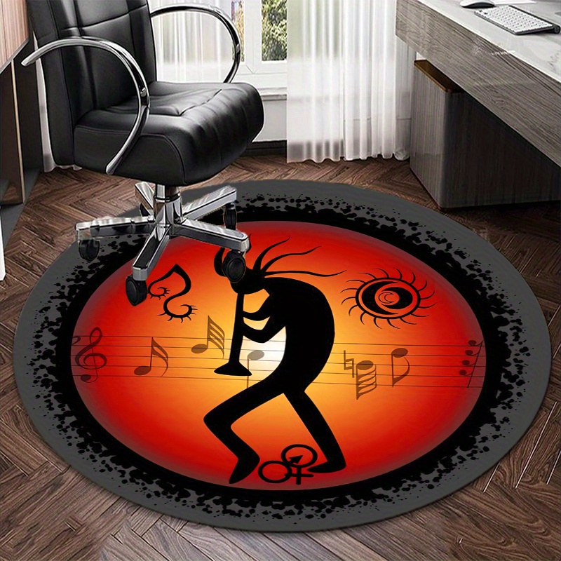 

Kokopelli Crystal Velvet Round Rug - Non-slip, Soft Polyester Area Carpet For Living Room, Bedroom, Office Chair Mat - Home Decor Rugs For Living Room Living Room Rug