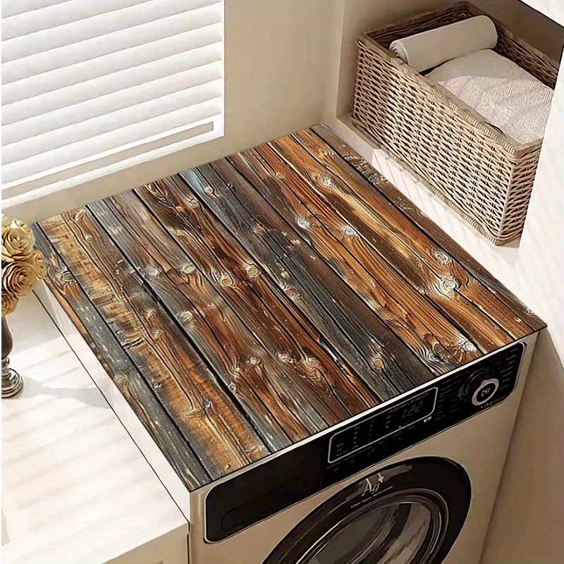 

versatile" Rustic Wooden Slats Washer & Dryer Mat - Non-slip, Protects Appliances, 20x24/24x24 Inches