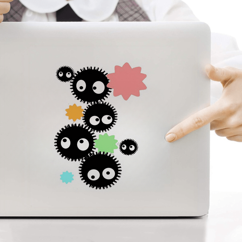 TEMU 1pc Cute Soot Sprites Sticker, For Laptops, Water Bottles, Cars, Trucks, Motorcycles, Guitars, Skateboards, Etc