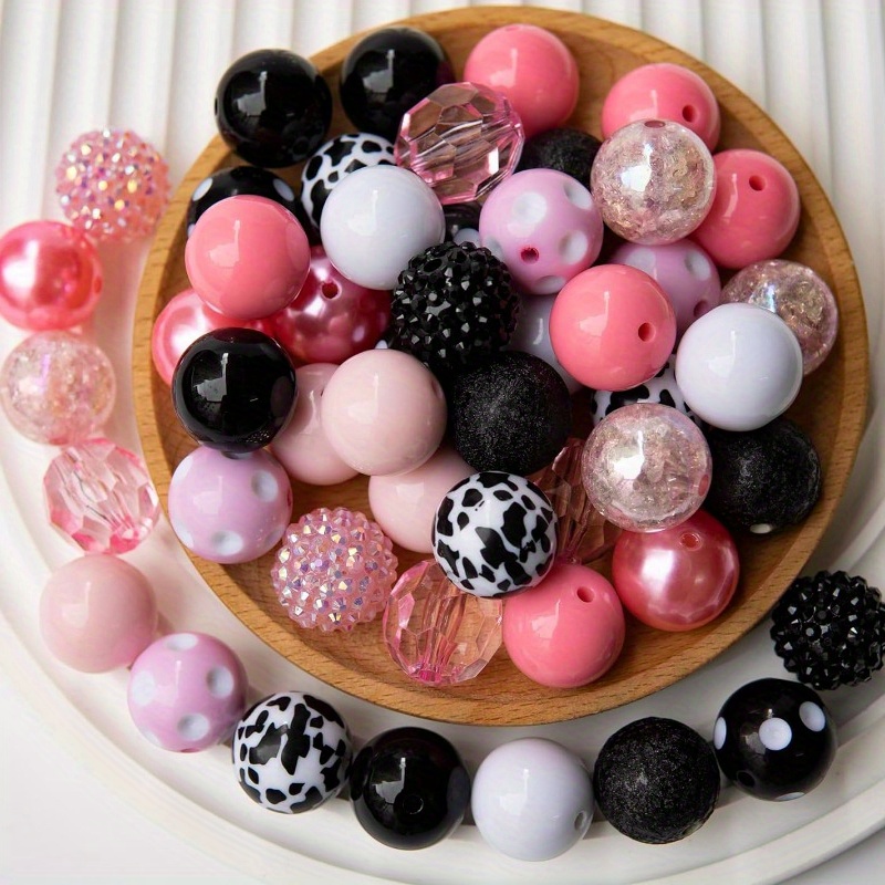

50pcs Bubblegum Beads Assortment For Beadable Pens, 20mm Plastic Chunky Beads Mix For Pen Making