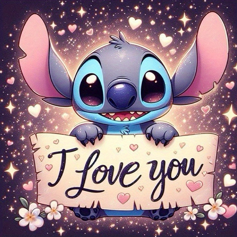 

Disney Stitch 5d Diy Diamond Painting Kit - Full Round Drill, Cute Cartoon Animal Design, Friendship & Love Gift, Embroidery Mosaic Art For Home Decor, Living Room Wall Art, 11.81x11.81in