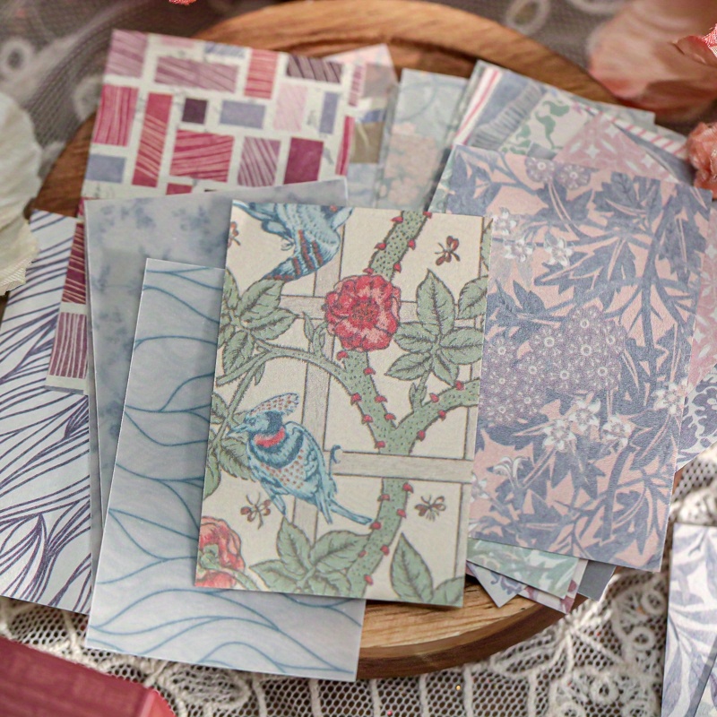 

Vintage-inspired Craft Paper Set, 360 Sheets - Classic Floral & Butterfly Designs For Scrapbooking And Decor