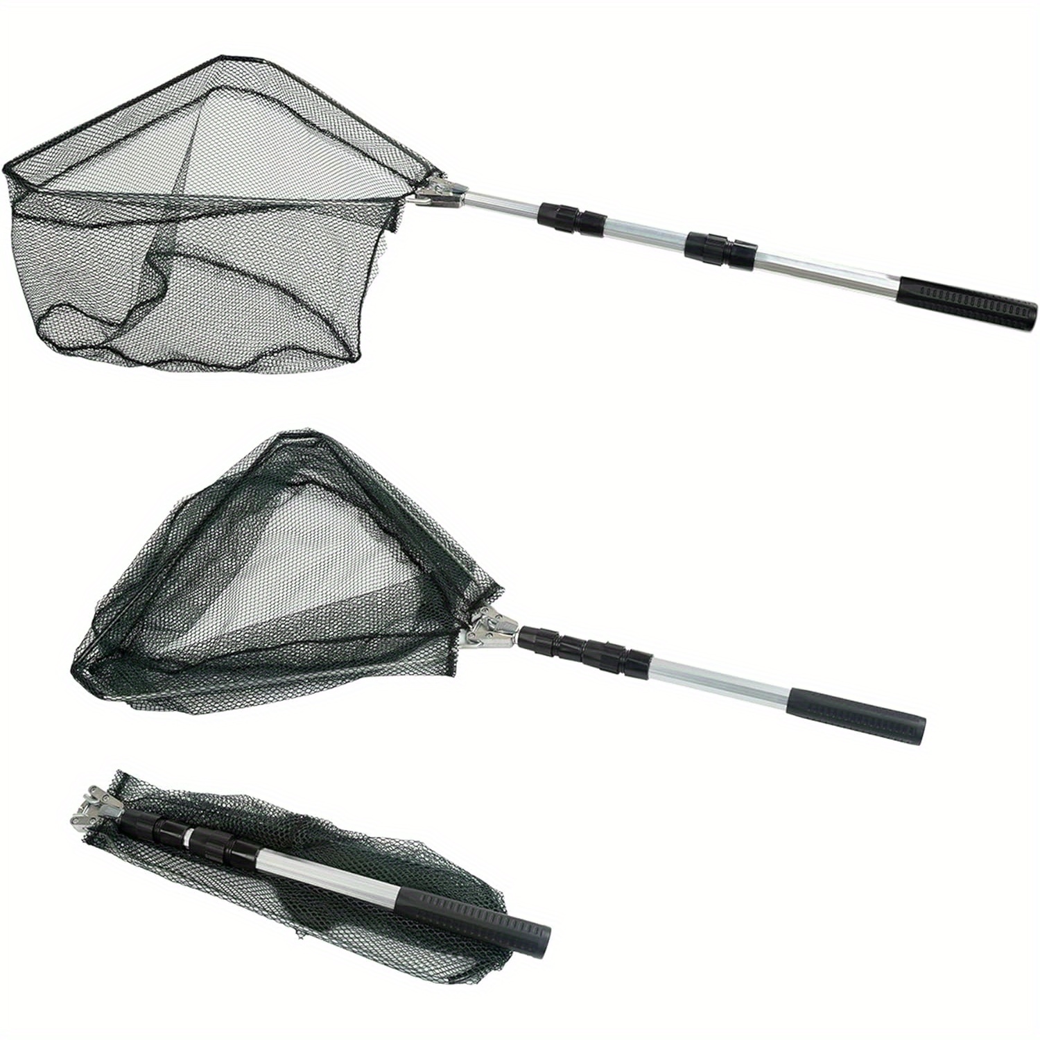 

1pc Telescopic Folding Net (3-section), Portable Landing Net, Outdoor Fishing Tackle