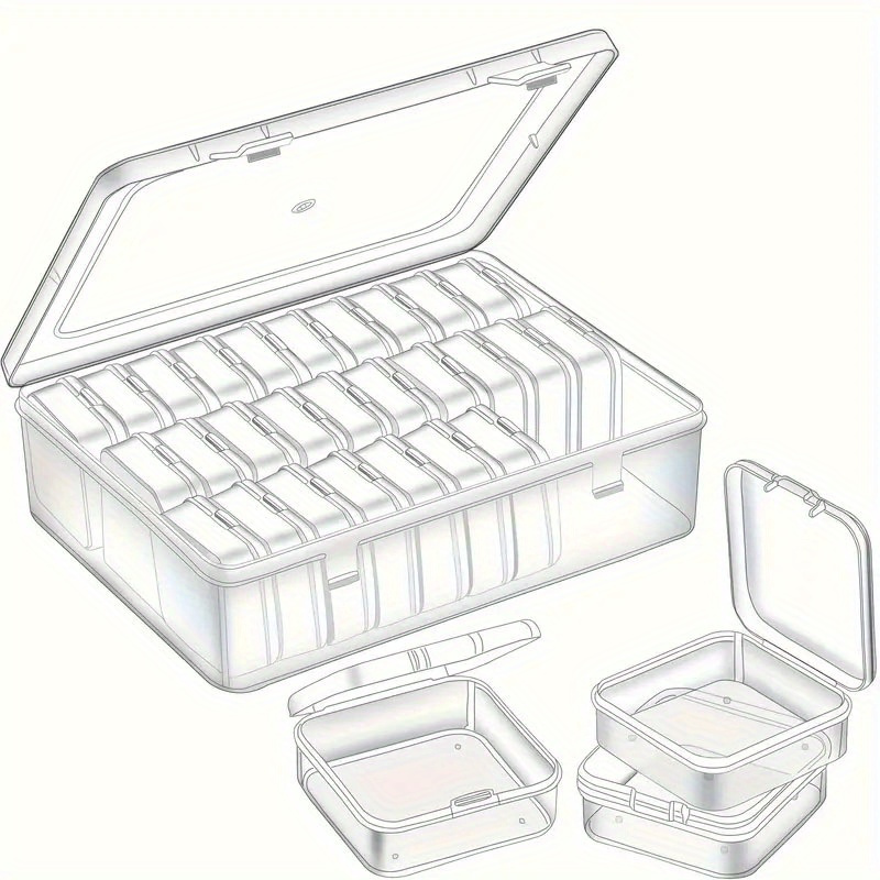 

12/20/30pcs Clear Plastic Storage Box Set: Perfect For Diy Crafts, Jewelry, Beads, And Small Items - Includes Diamond Painting Tools And Accessories