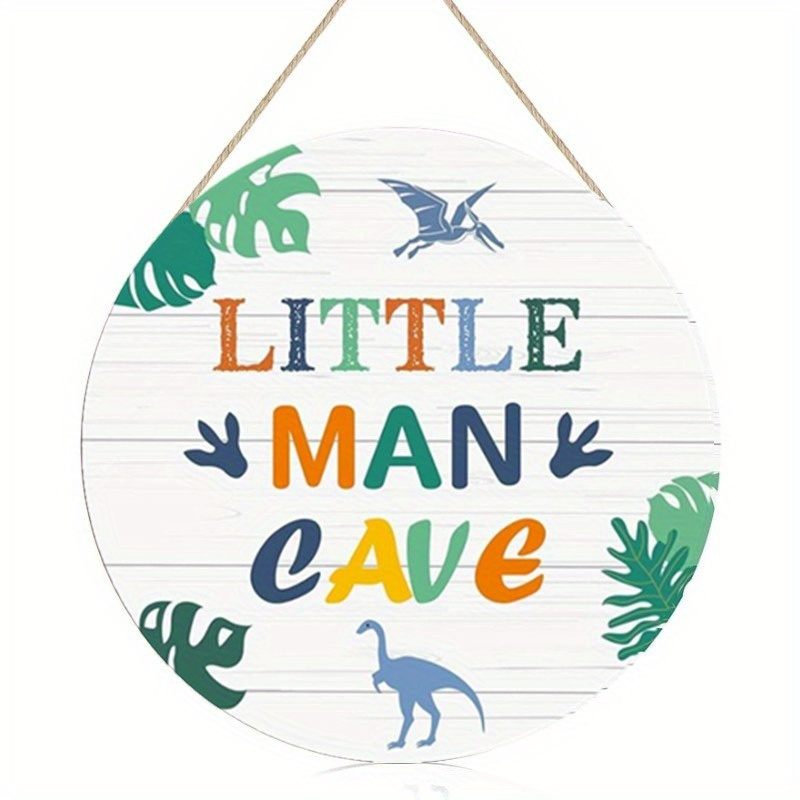 

Dinosaur Themed Cave Wooden Wall Sign - Playroom And Bedroom Decorative Art - Inspirational Quotes For Boys - No Battery Needed - Holiday Party Decoration Supplies