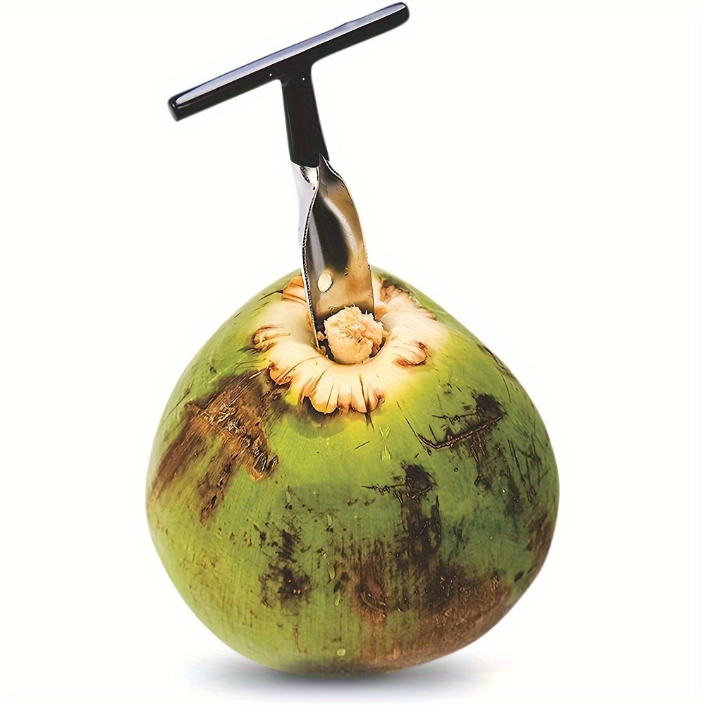 portable stainless steel coconut opener ideal for outdoor camping includes spatula drilling tool details 3