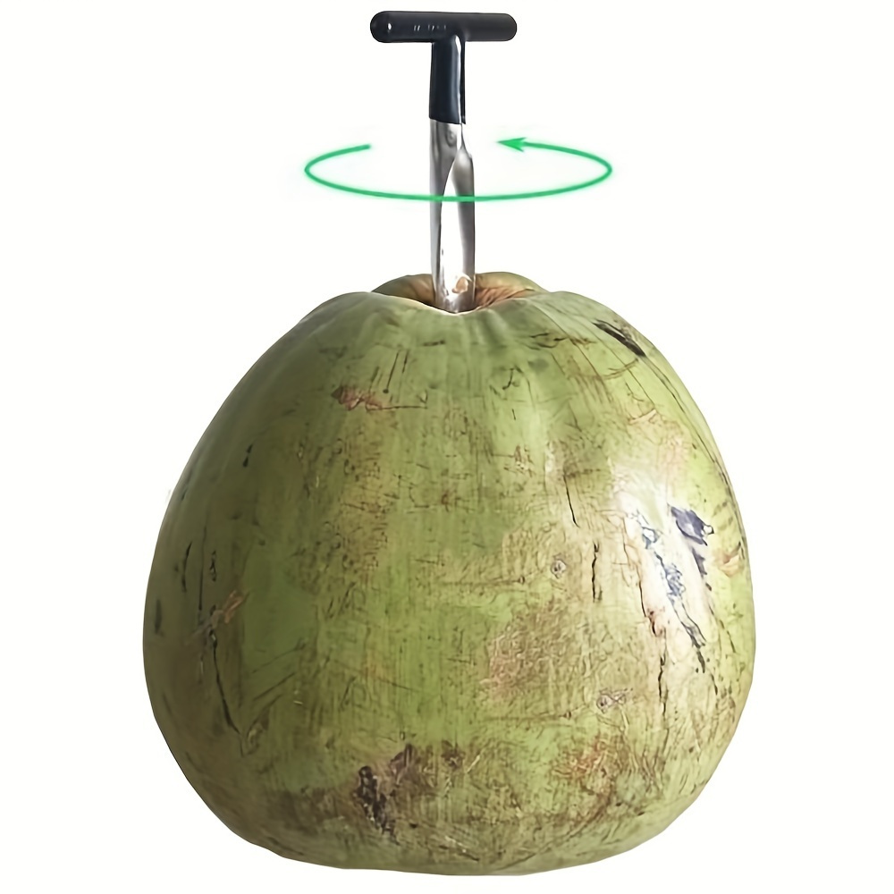 portable stainless steel coconut opener ideal for outdoor camping includes spatula drilling tool details 4