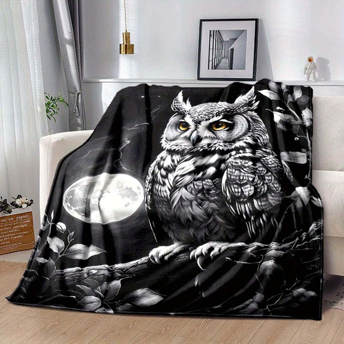 

Cozy Owl Print Flannel Throw Blanket - Soft, Warm & Durable For Couch, Sofa, Office, Bed, Camping, Rv, Car Travel - Versatile Holiday Gift, Multiple Sizes Available