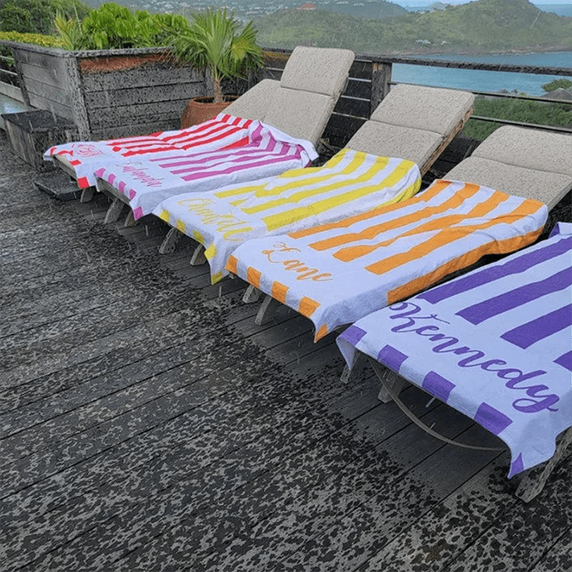 

Custom Name Striped Beach Towel - 70.87x31.5in, Ultra Absorbent Polyester, Pool Parties & Vacations