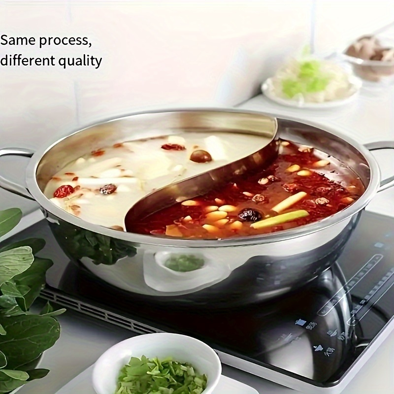 versatile stainless steel pot for hot   dual handle induction gas stove compatible   home or restaurant kitchens details 0