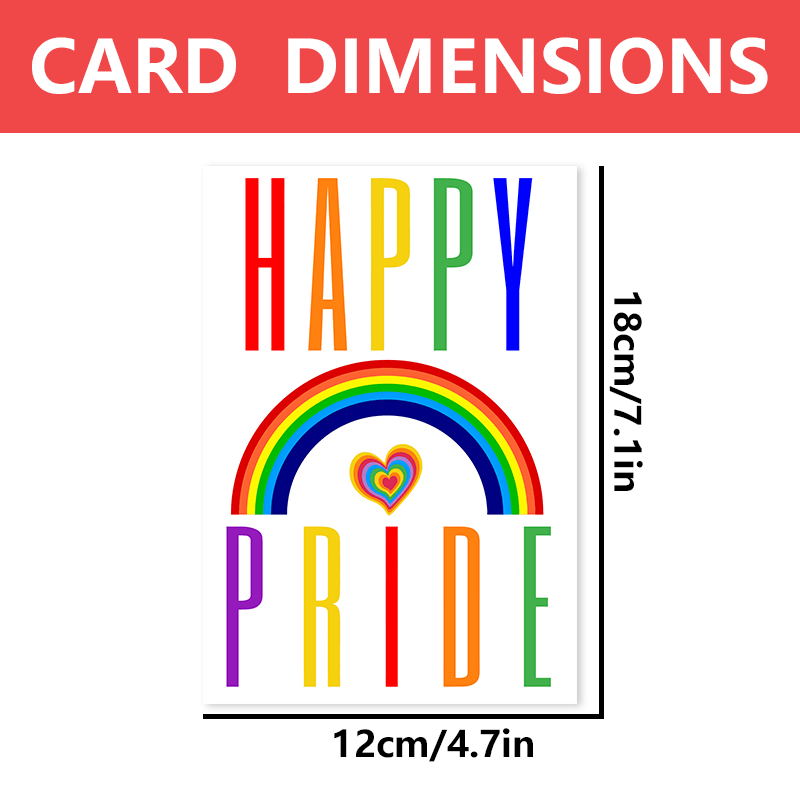 1pc, Happy Pride Rainbow Printable Greeting Cards, Lgbtq Plus Greeting 