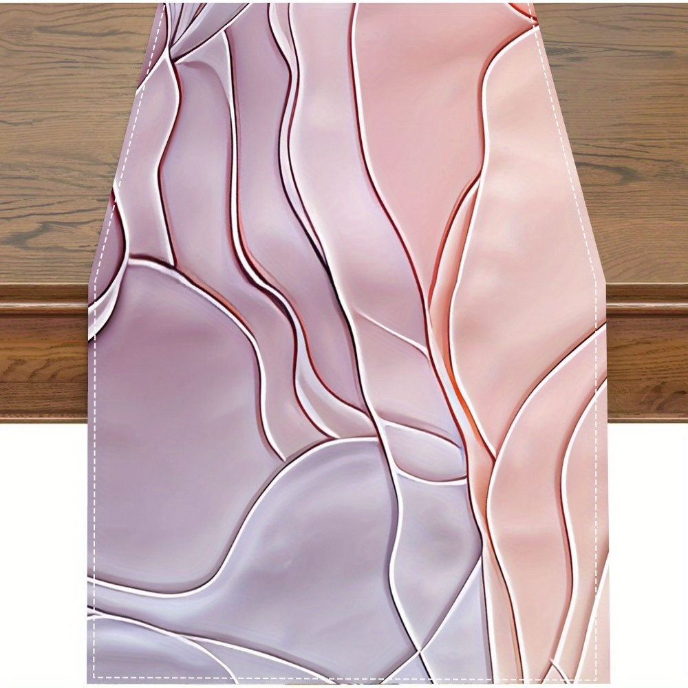 

1pc, Table Runner, Geometric Colorful Fluid Pattern Table Runner, Polyester Modern Style Table Runner, Home Kitchen Dining Decor, Party Table Decoration