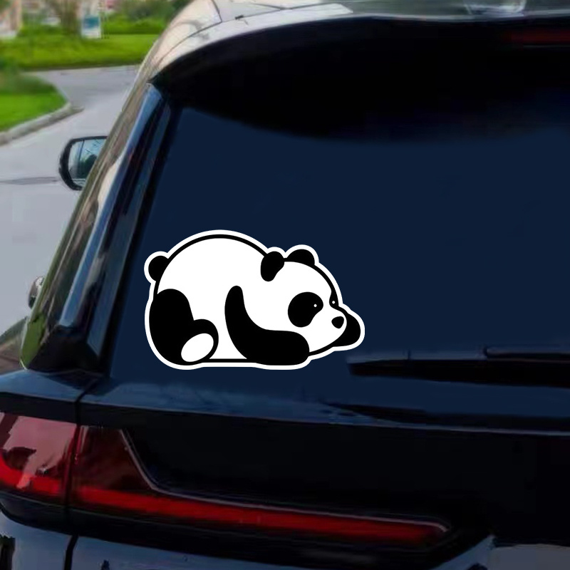 Vinyl Panda Car Decal - Waterproof Self-adhesive Black & White Panda 