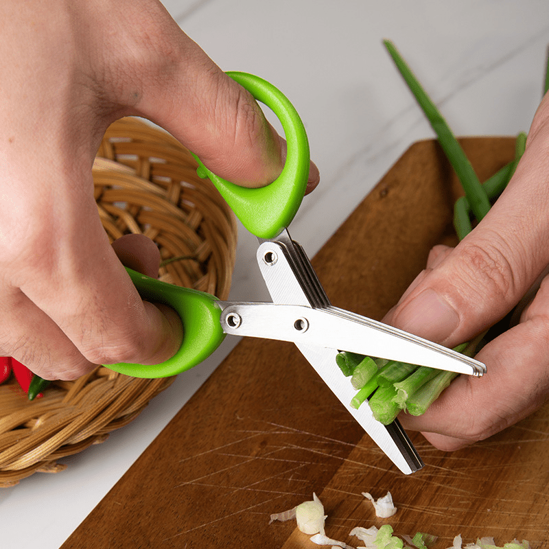 

1pc, Stainless Steel Kitchen Scissors 3 Layers Multi-layer Vegetable Scissors Onion Scissors, Multifunctional Kitchen Knife, Vegetable Scissors, Kitchen Gadgets, Kitchen Supplies