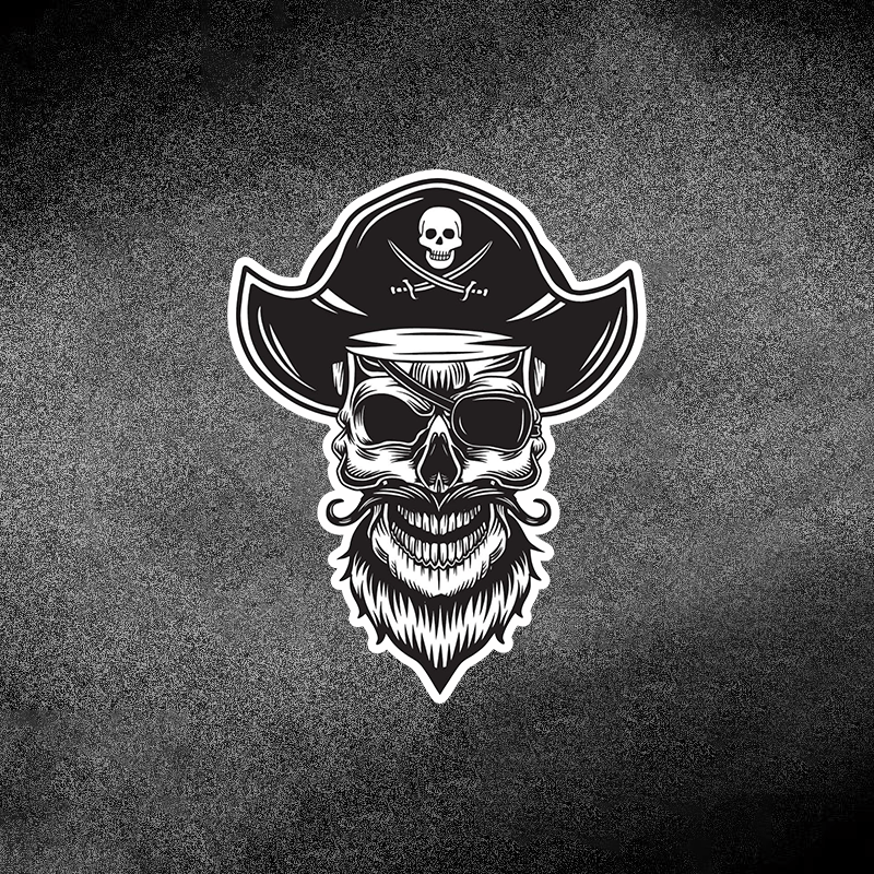 

Bearded Pirate Captain Sticker, Funny Auto Body Sticker Waterproof Vinyl Graphics Decals Universal Car Decal Decoration Accessories For Car Moto Laptops Walls Stickers