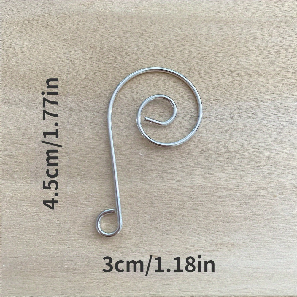 TEMU 10pcs Silvery Spiral Hooks For Crystal Beaded Curtains, Chandeliers & Wind Chimes - Metal , 45x30mm