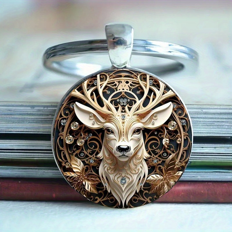 

Retro Proud Forest Deer Keychain, Aesthetic Antlered Stag Design Keyring, Ideal Gift For Christmas, Children's Day & Thanksgiving