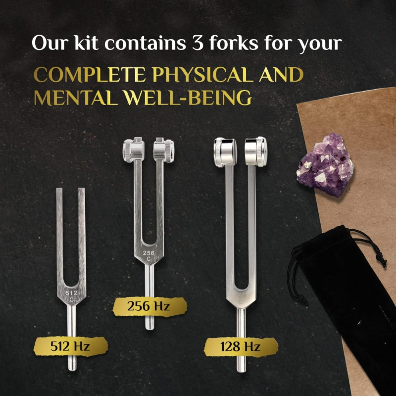 

(128hz, 256hz, 512hz) — Body Weighted For Chakra Set — Accessories — Tuning Fork Set