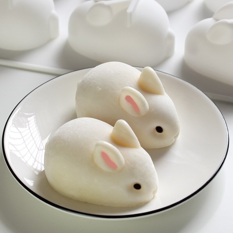 

1pc Rabbit Bunny Silicone Mousse Cake Mold 2 Cavities - Perfect For Soap Making, Pastry Baking, And Diy Projects