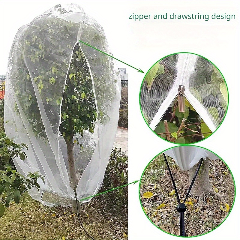 

1pc Insect Bird Barrier Net For Garden Protection, Ultra Fine Mesh Garden Net Pest Barrier, Large Fruit Tree Net, Ultra Fine Mesh Garden Insect Tree Cover With Drawstring