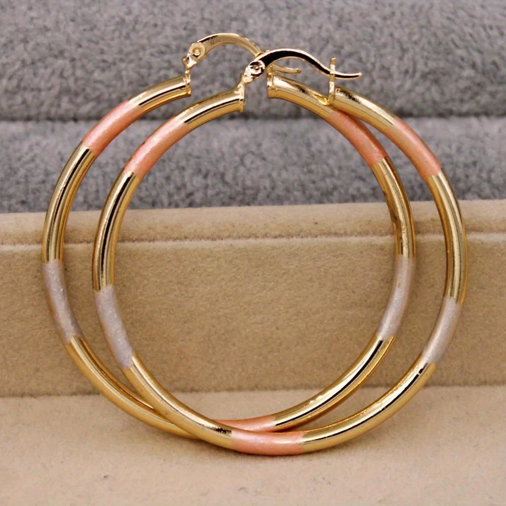 

Round Copper Hoop Earrings, Bohemian Vacation Style Vintage Jewelry Accessories, Ideal For Wedding Anniversary Gifts For Women