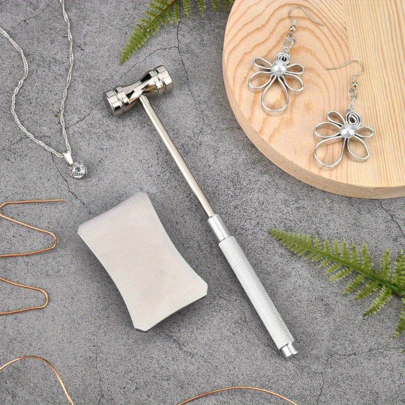 

Diy Craft & Jewelry Repair Tool Set - Stainless Steel Round Hammer With Cushion Plate For Precision Work